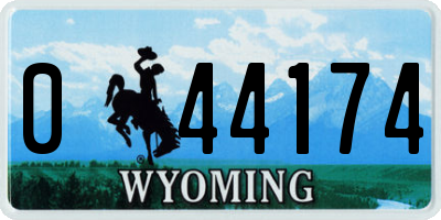 WY license plate 044174