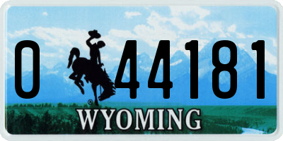 WY license plate 044181