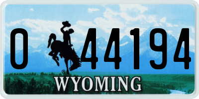 WY license plate 044194