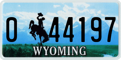 WY license plate 044197