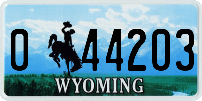 WY license plate 044203