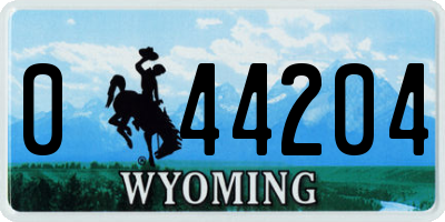 WY license plate 044204