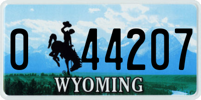 WY license plate 044207
