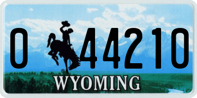WY license plate 044210