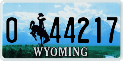 WY license plate 044217