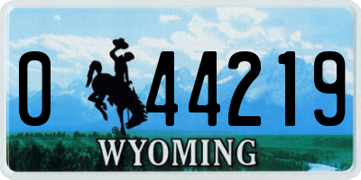 WY license plate 044219