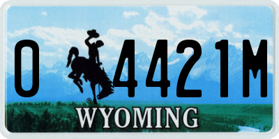 WY license plate 04421M