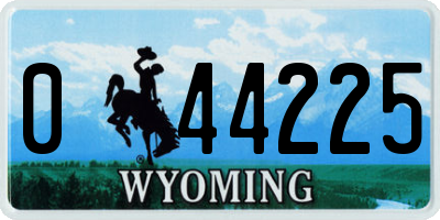 WY license plate 044225