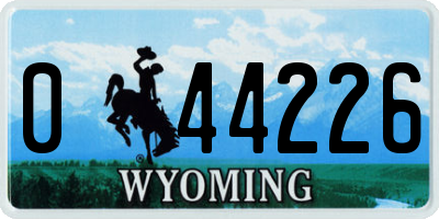 WY license plate 044226