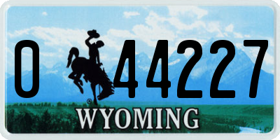 WY license plate 044227