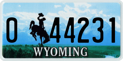 WY license plate 044231