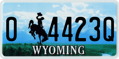 WY license plate 04423Q