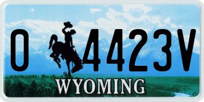 WY license plate 04423V