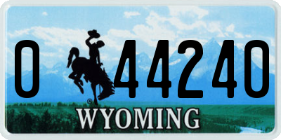 WY license plate 044240