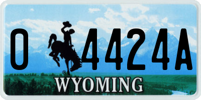 WY license plate 04424A
