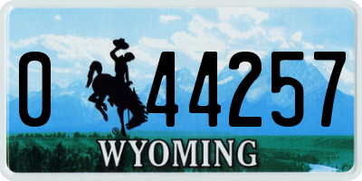 WY license plate 044257