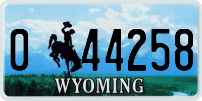 WY license plate 044258