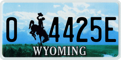WY license plate 04425E