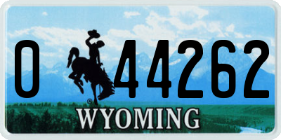 WY license plate 044262