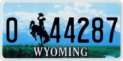 WY license plate 044287