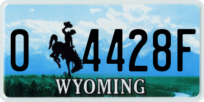 WY license plate 04428F