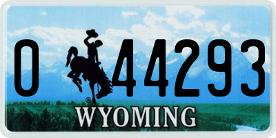 WY license plate 044293