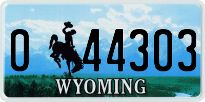 WY license plate 044303