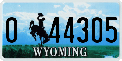 WY license plate 044305