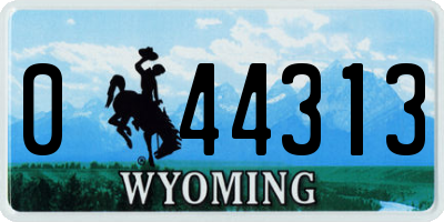 WY license plate 044313