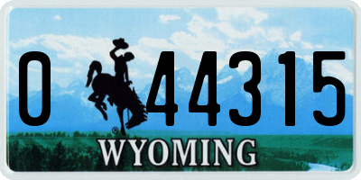 WY license plate 044315