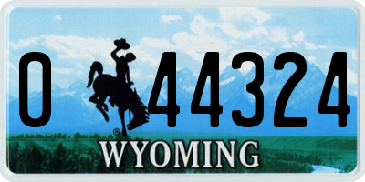 WY license plate 044324