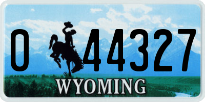 WY license plate 044327