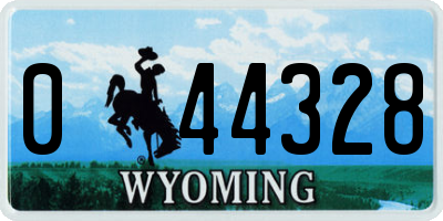 WY license plate 044328
