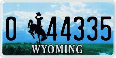 WY license plate 044335