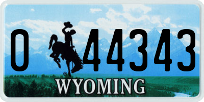 WY license plate 044343
