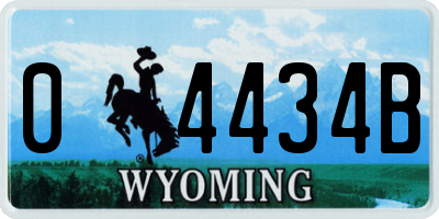 WY license plate 04434B