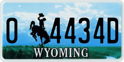 WY license plate 04434D