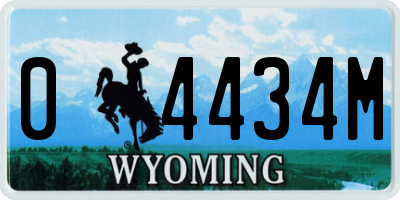 WY license plate 04434M