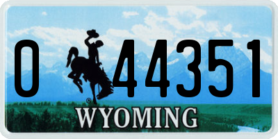 WY license plate 044351
