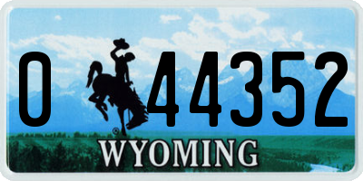WY license plate 044352