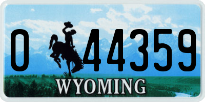 WY license plate 044359