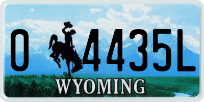 WY license plate 04435L