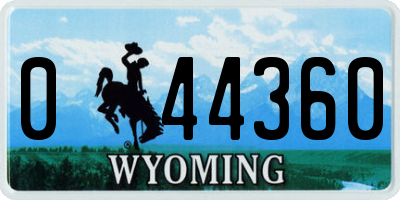 WY license plate 044360