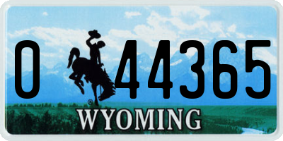 WY license plate 044365
