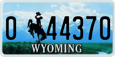 WY license plate 044370
