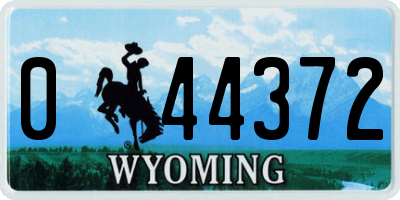 WY license plate 044372