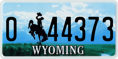 WY license plate 044373