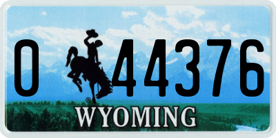 WY license plate 044376