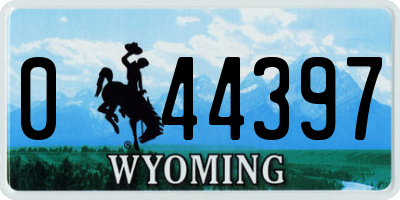 WY license plate 044397