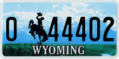 WY license plate 044402